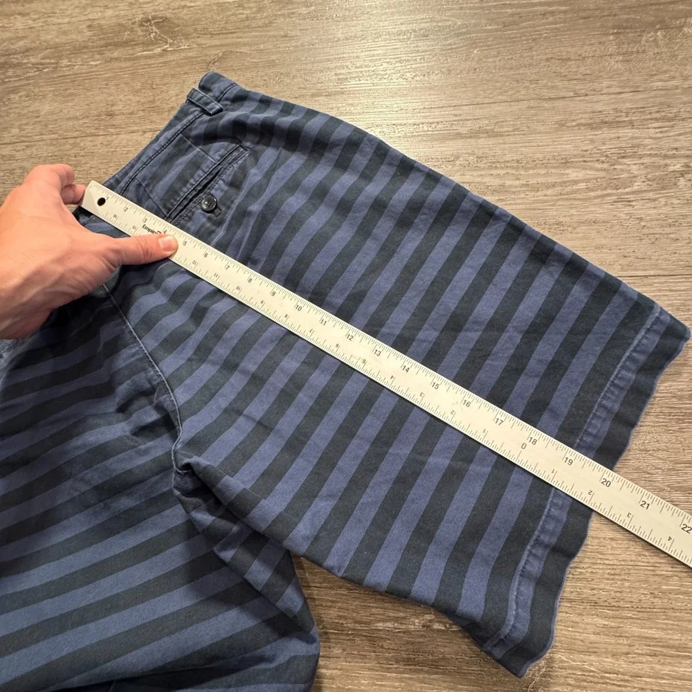 Banana Republic Shorts Mens 33 Blue‎ Striped Aiden Cotton Casual Chino Summer